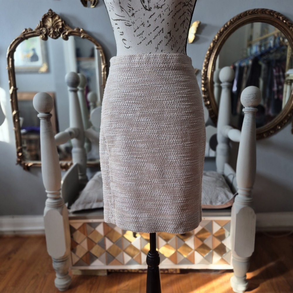 J. Crew Black and White Ribbed Pencil Skirt Size 2